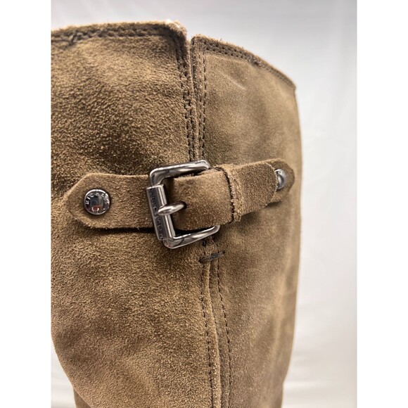 WOMENS MICHAEL KORS BURKE TALL WESTERN SIZE 6 M HEELED SUED BOOTS - Picture 6 of 9